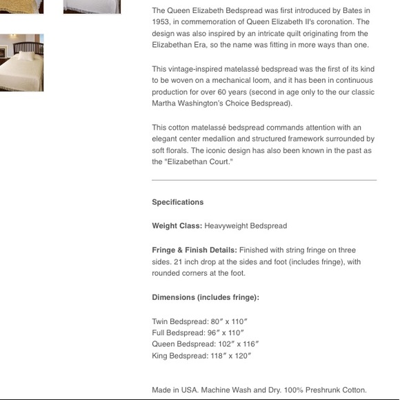 Bates Bedding New Bates King Size Queen Elizabeth Bedspread Matisse